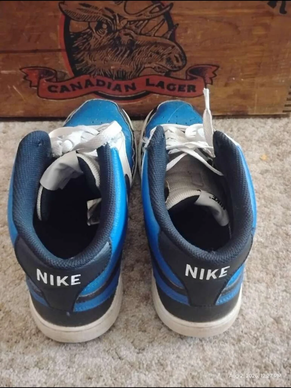 Nike Men’s High-Top Sneakers - White, Blue, Black